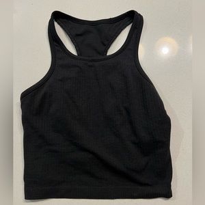 Lululemon Black crop sports top with built in bra